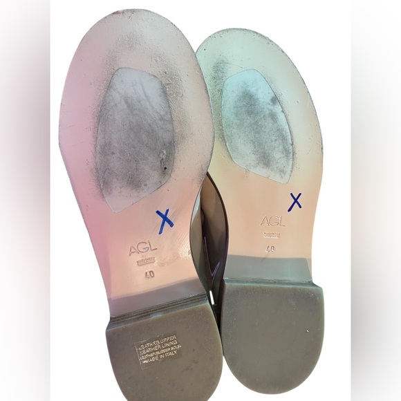 RARE AGL Lola Strass Mixed Crystal Patent Loafers Nude 40 - $585 Retail - Picture 17 of 17